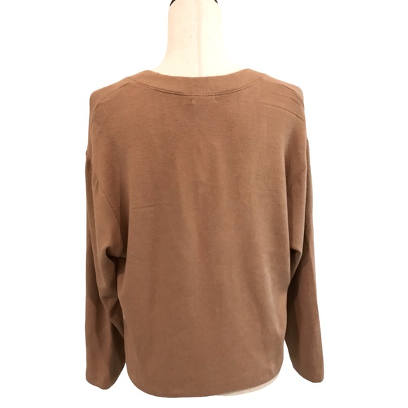 Leset Lori V-Neck Sweater Dune Camel Color Size Medium New - Picture 4 of 11